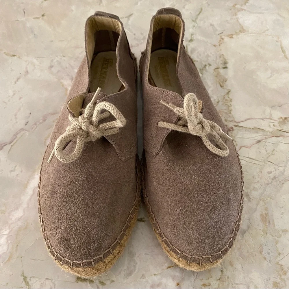 Suede Lace-up Espadrilles in Taupe by Casa Hernanz Madrid, Size 39, EUC